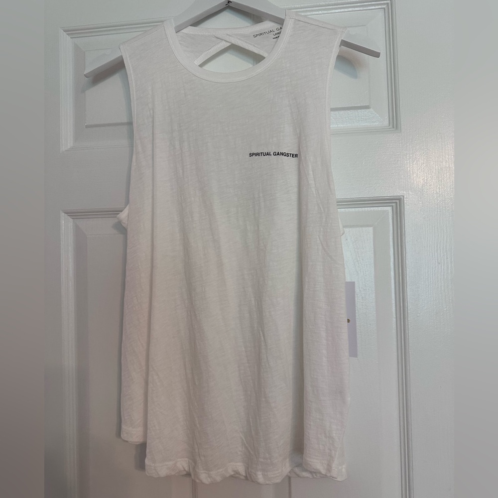 Spiritual Gangster double twist tank NWT white size L